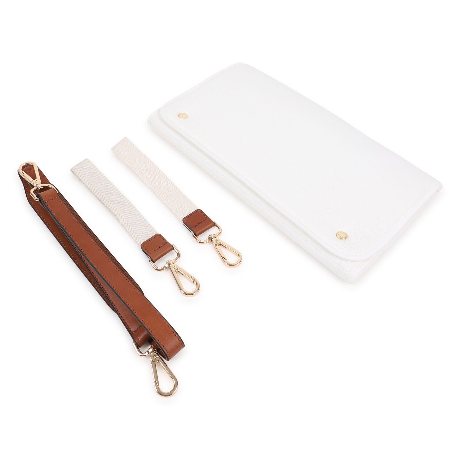 Beige Canvas Logo Changing Bag, 1, hi-res