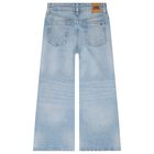 Girls Blue Flared Denim Jeans, 1, hi-res
