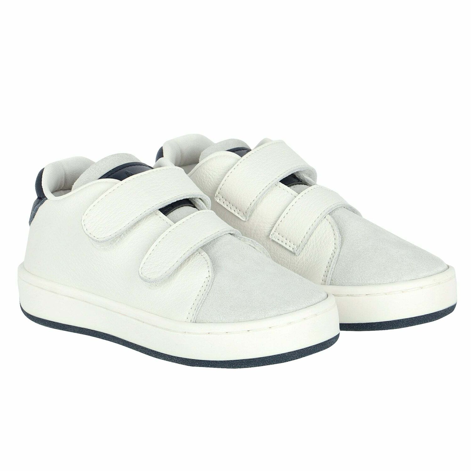 Boys White & Navy Trainers, 1, hi-res image number null