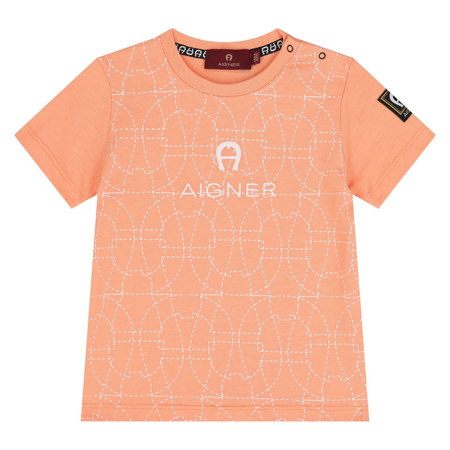 Younger Boys Orange Logo T-Shirt, 3, hi-res