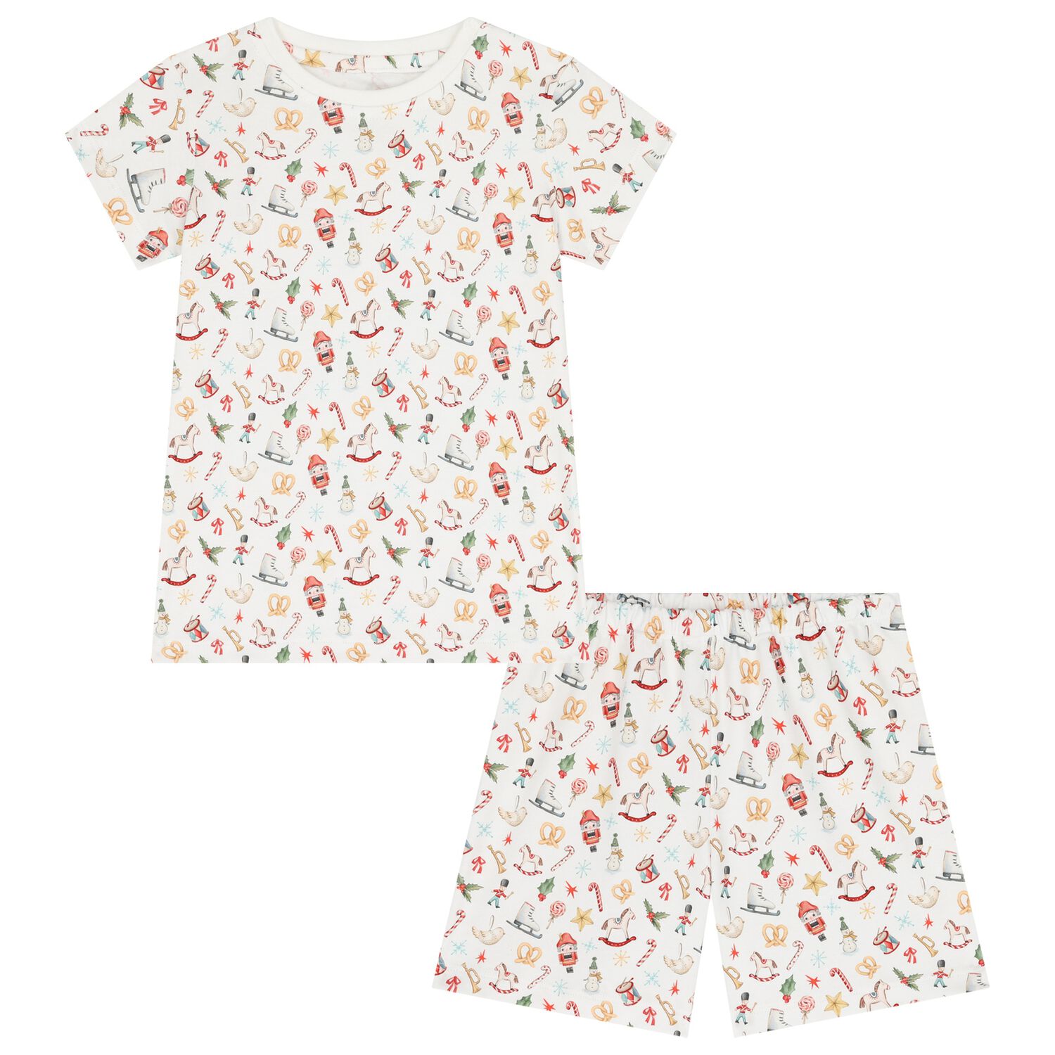 بيجامة بشعار احتفالي باللون الأبيض , 1, hi-res image number null