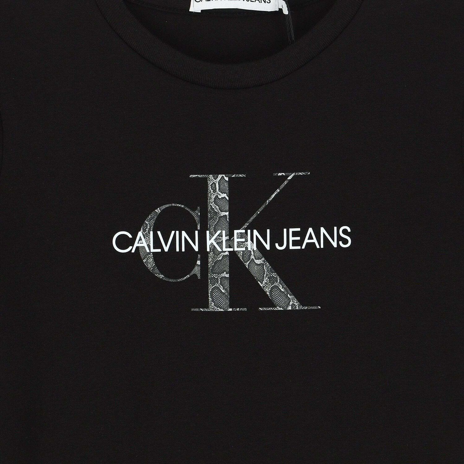 Girls Black Logo Dress, 1, hi-res