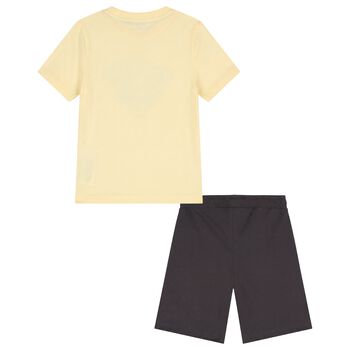 Boys Yellow & Grey Logo Shorts