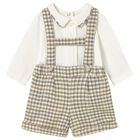 Baby Boys Ivory & Green Checked Shorts Set, 2, hi-res