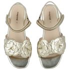 Girls Gold Floral Sandals, 1, hi-res
