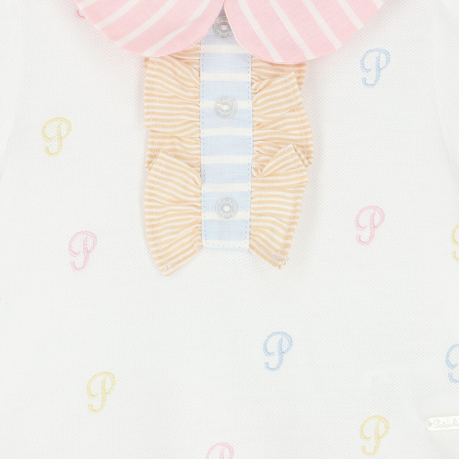 فستان بولو بنات بالشعار باللون الابيض , 1, hi-res