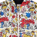 Younger Boys White Logo Padded Puffer Jacket, 1, hi-res