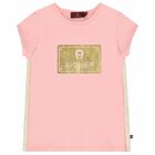 Girls Pink Logo T-shirt, 3, hi-res