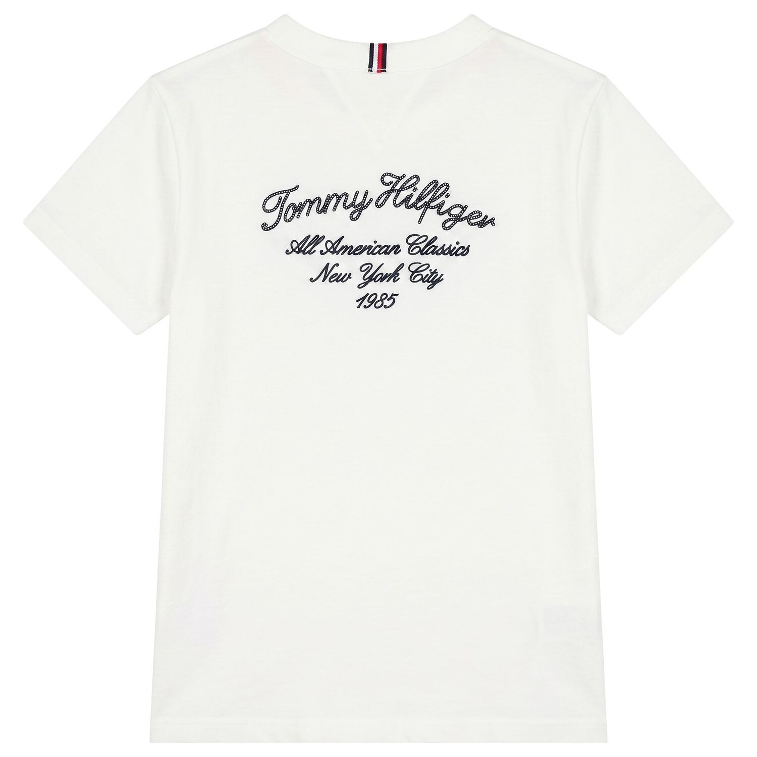 Boys White Embroidered Logo T-Shirt, 1, hi-res