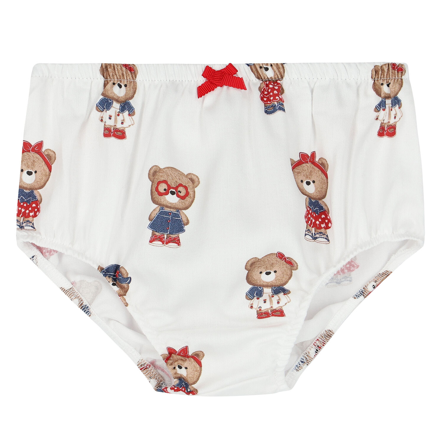 طقم فستان بطبعة تيدى باللون الابيض, 1, hi-res