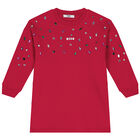 فستان بنات بالشعار باللون الزهرى, 2, hi-res