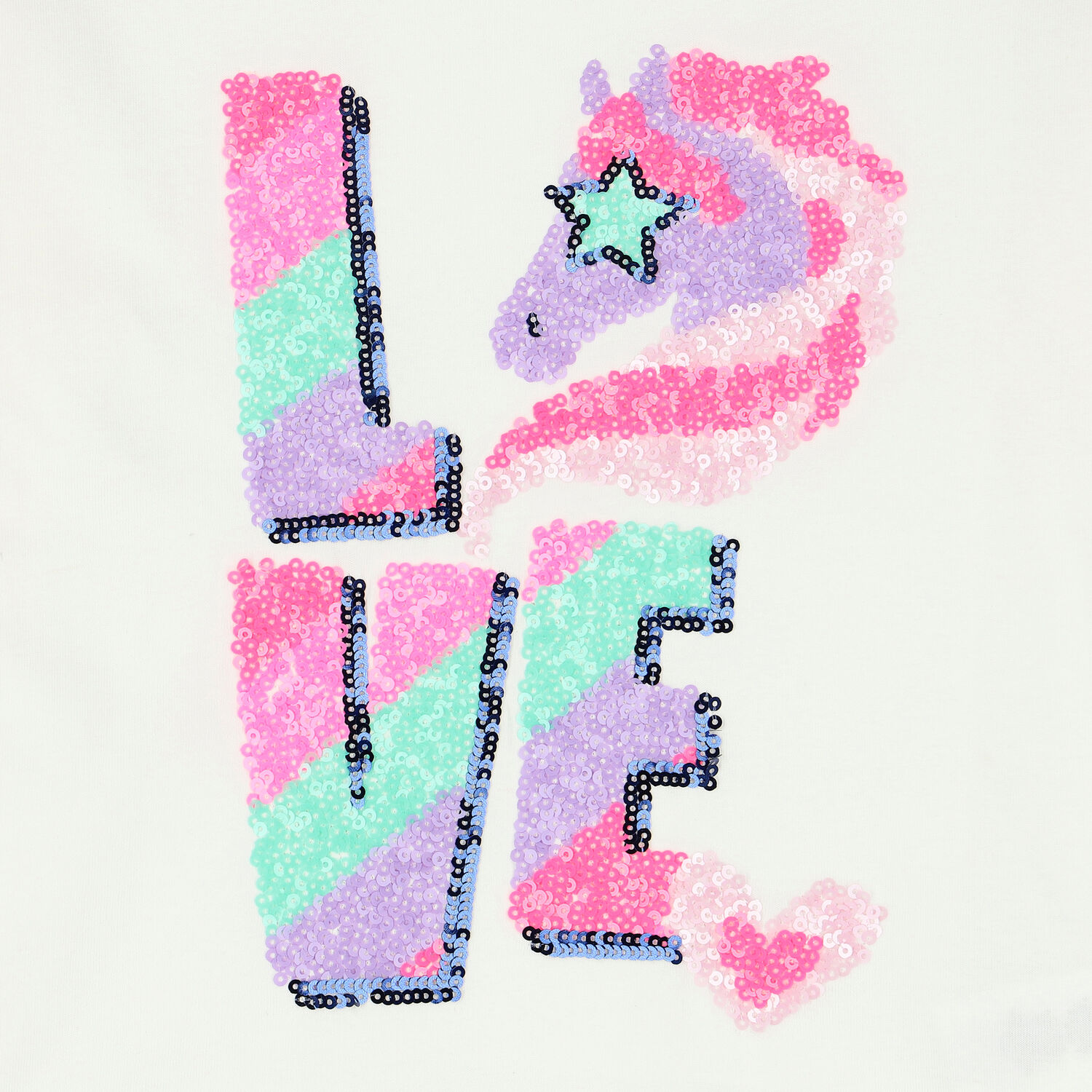 توب بأكمام طويلة بطبعة يونيكورن باللون العاجي للبنات, 1, hi-res image number null