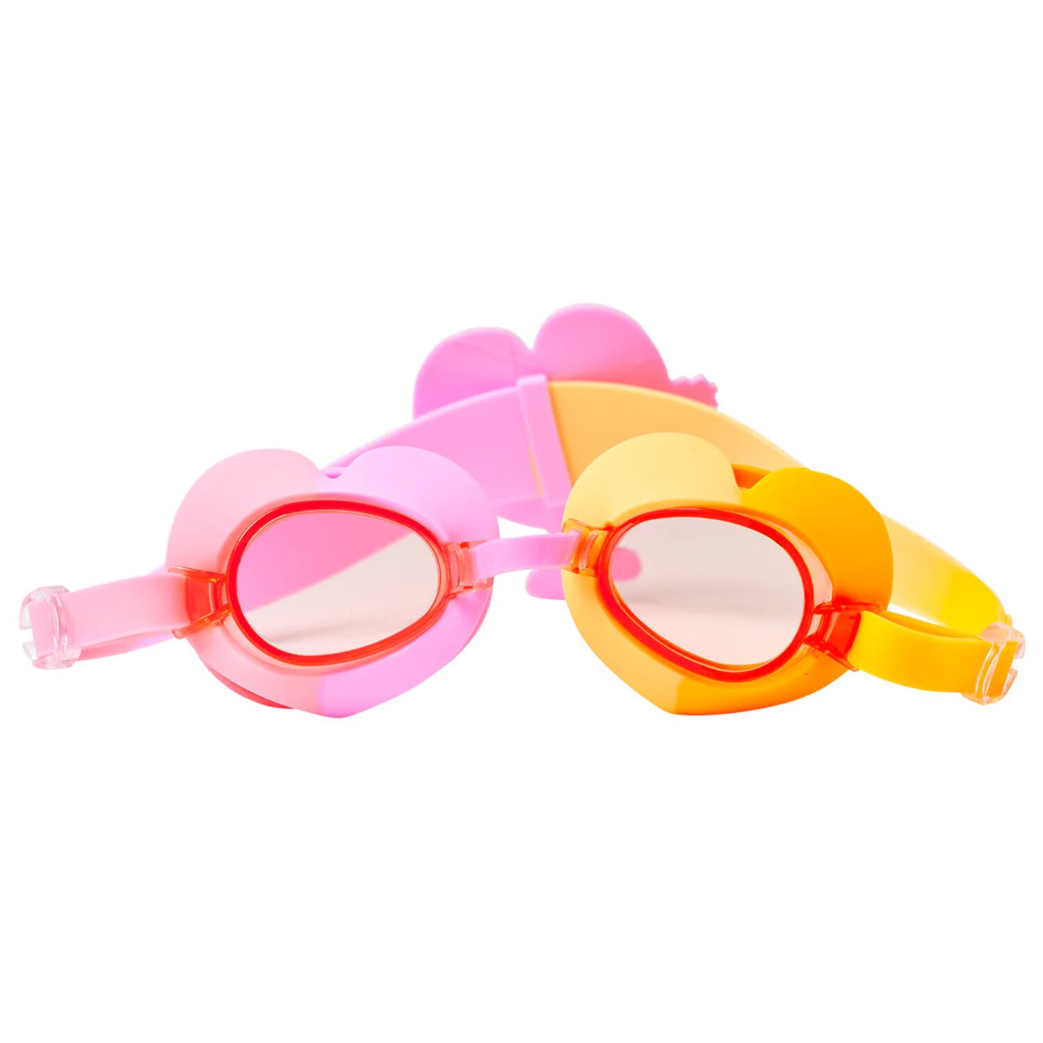 Girls Pink & Orange Poppy the Peach Swimming Goggles, 1, hi-res