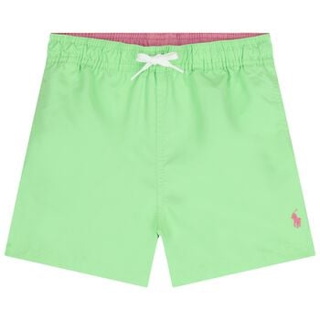 Boys Green Logo Swim Shorts