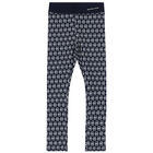 Girls Navy Logo Leggings, 1, hi-res