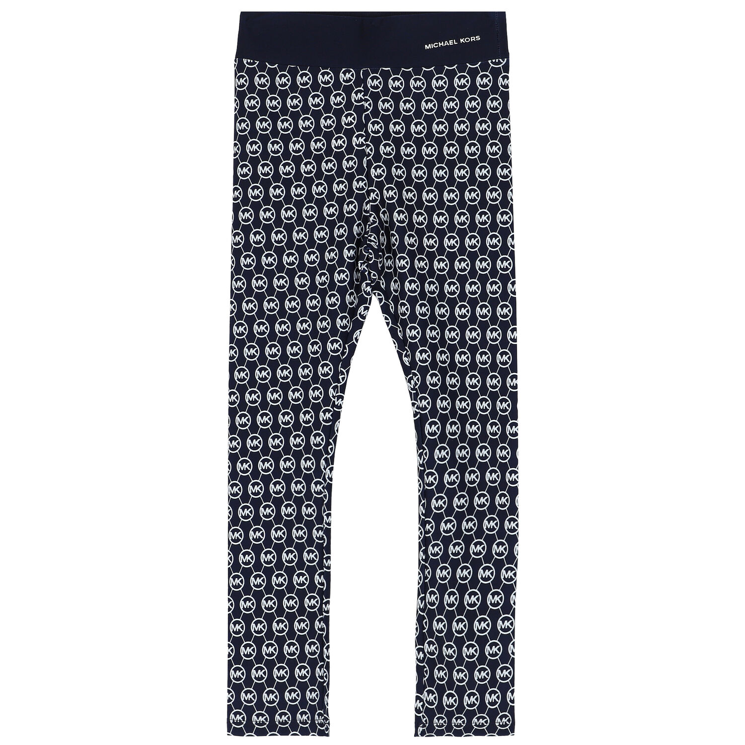 Girls Navy Logo Leggings, 1, hi-res