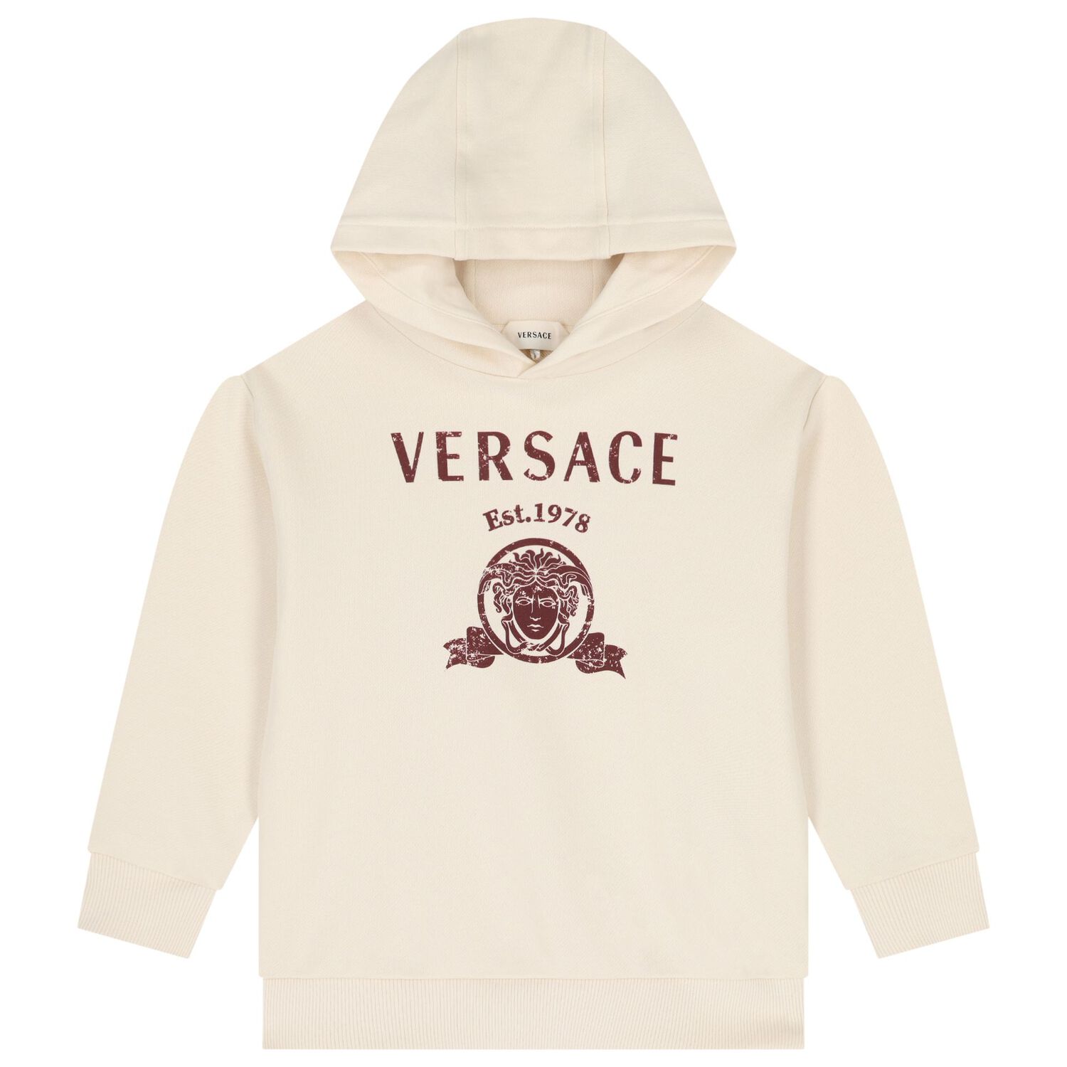 Ivory Medusa Logo Hooded Top, 1, hi-res