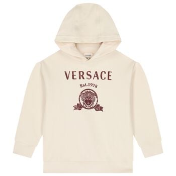 Ivory Medusa Logo Hooded Top
