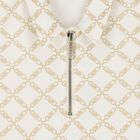 فستان بنات بولو بالشعار باللون العاجي  , 1, hi-res