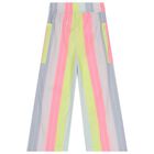 Girls Multi-Coloured Stripes Trousers, 1, hi-res