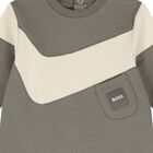 Baby Boys Grey Logo Babygrow, 1, hi-res