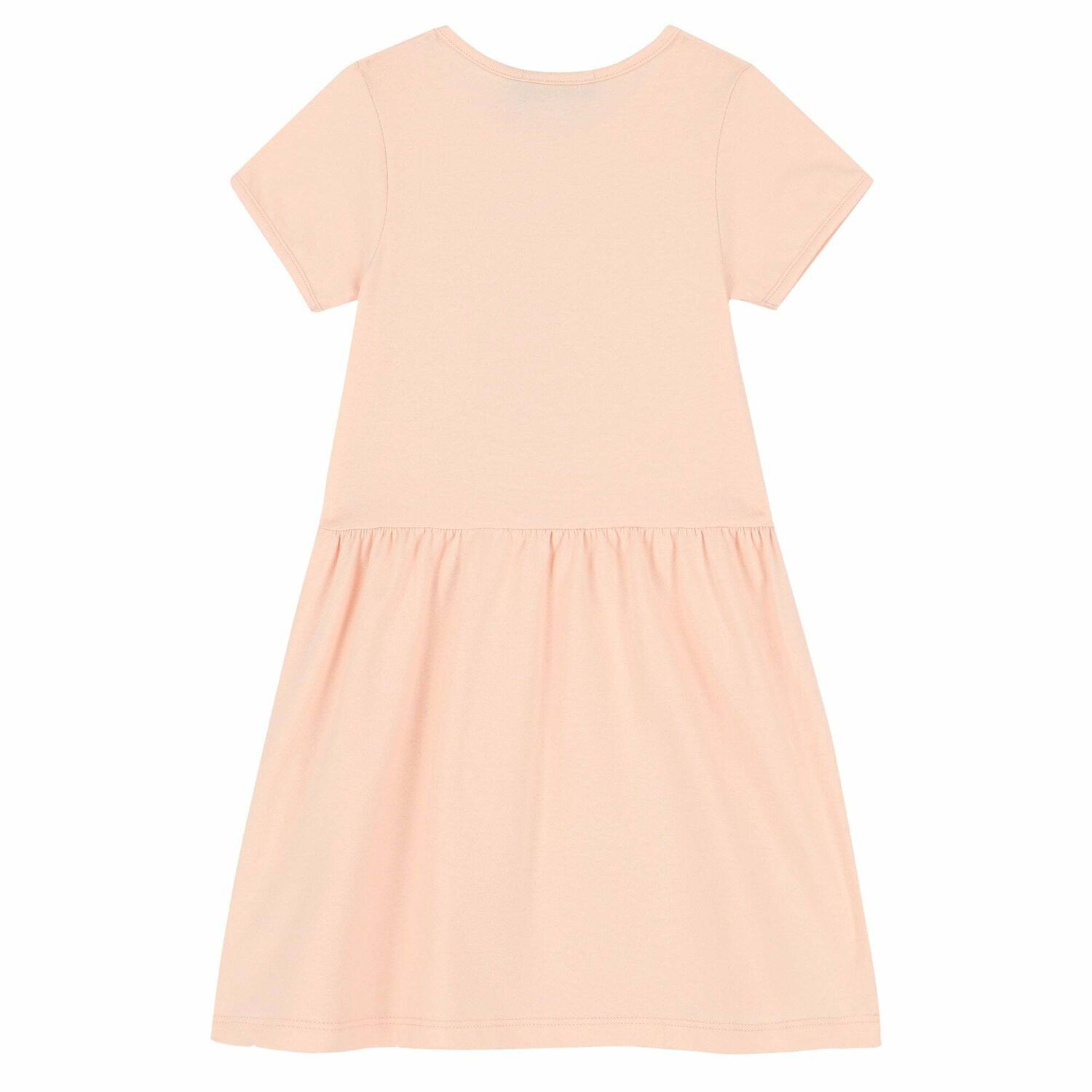 فستان بالشعار باللون الزهرى للبنات, 2, hi-res