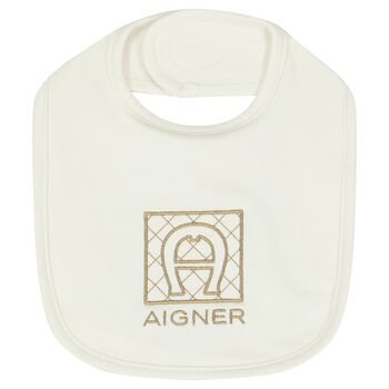 Ivory & Gold Logo Baby Bib