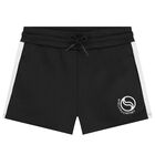 Girls Black Logo Shorts, 1, hi-res