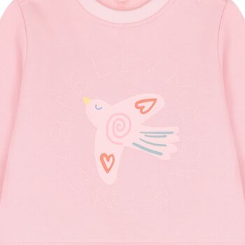 Younger Girls Pink Bird Logo Sweatshirt