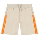 شورت بالشعار باللون البيج للاولاد, 2, hi-res