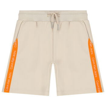 Boys Beige Logo Shorts