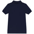 Boys Navy Blue Polo Bear Polo Shirt, 1, hi-res
