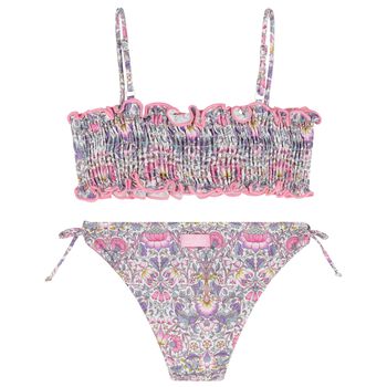 Girls Purple & Pink Floral Bikini