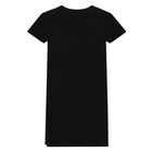 Girls Black Logo Knitted Dress, 1, hi-res