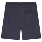 Boys Navy Blue Logo Shorts, 2, hi-res