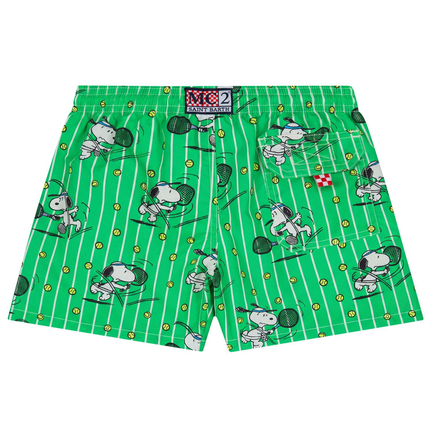 Boys Green Snoopy Swim Shorts, 1, hi-res