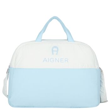 White & Blue Logo Baby Changing Bag