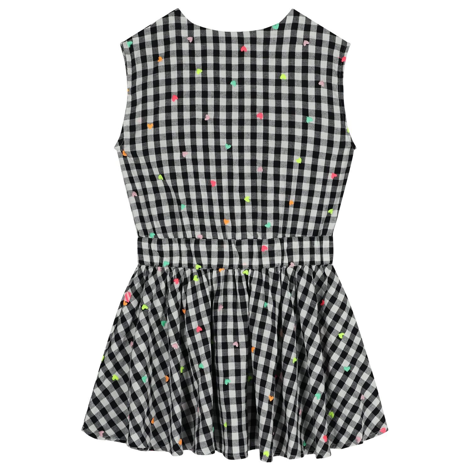 Girls Black & White Gingham Dress, 1, hi-res