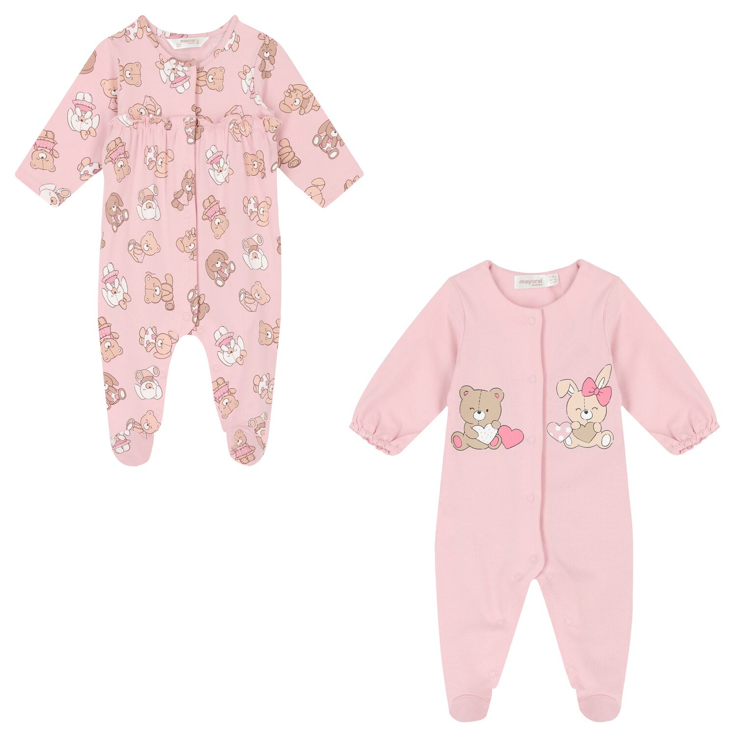 (قطعتين )افرول بنات بطبعة تيدي باللون الوردي , 2, hi-res