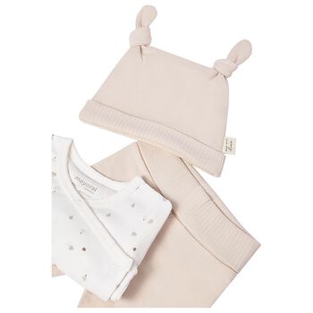 طقم أفرول مكون من قطعتين باللون العاجي والبيج