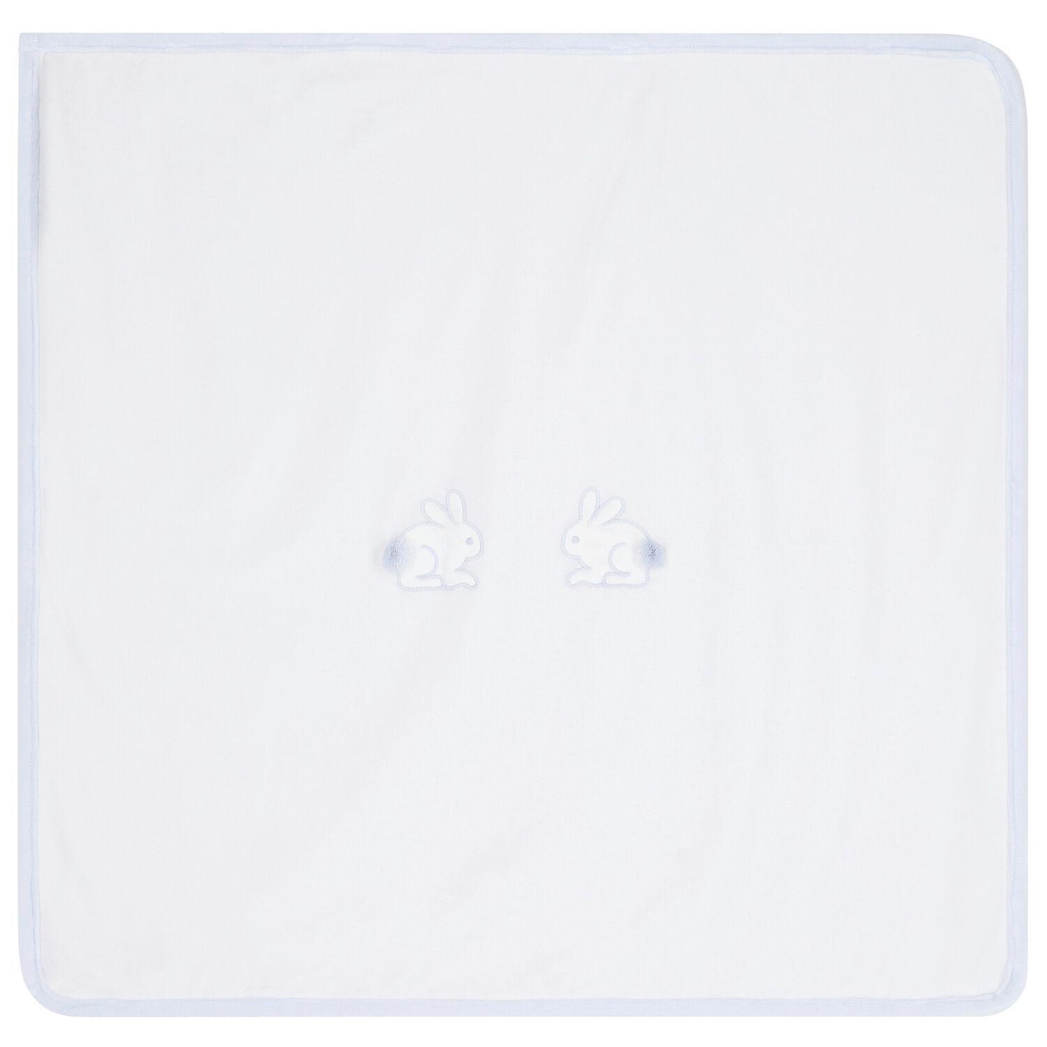 بطانية بيبي بنات بطبعة أرنب باللون العاجى و الأزرق, 1, hi-res