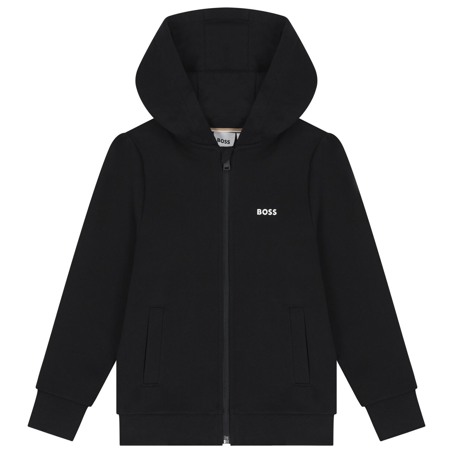 Boys Black Logo Zip Up Top, 1, hi-res image number null