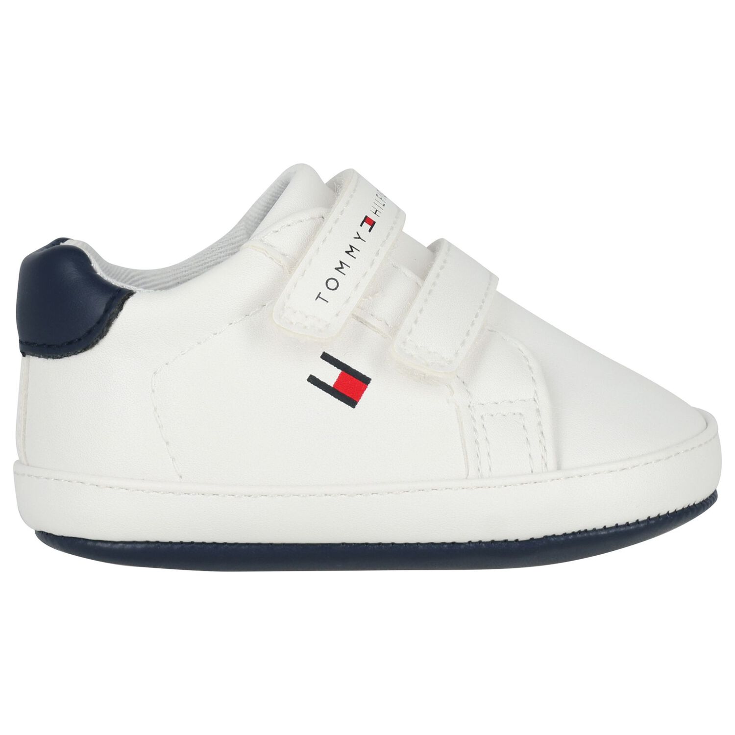 Baby Boys White Logo Pre Walker Shoes, 1, hi-res