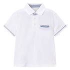Boys White Polo Shirt, 2, hi-res