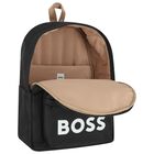Boys Black Logo Backpack, 1, hi-res