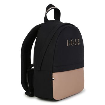 Younger Boys Black & Beige Logo Backpack ( 27CM )