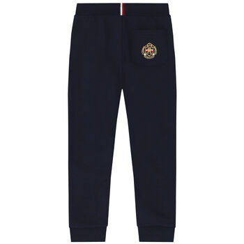 Boys Navy Blue Logo Joggers