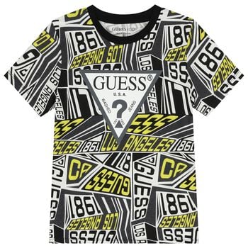 تي شيرت أولاد بالشعار متعدد الألوان  