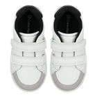 White & Black Logo Trainers, 1, hi-res