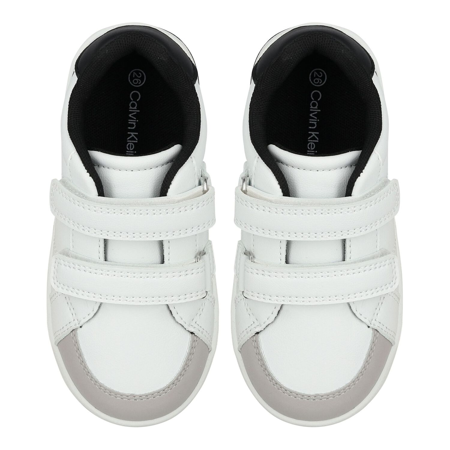 White & Black Logo Trainers, 1, hi-res